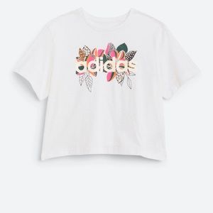 Adidas x Farm Rio Print Boyfriend Cropped Logo Tee